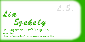 lia szekely business card